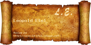 Leopold Etel névjegykártya